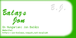 balazs jon business card